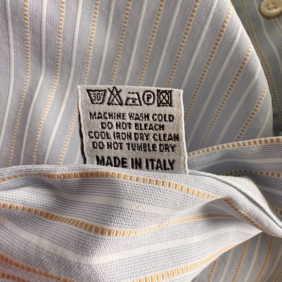 Canali Cotton Striped Long Sleeve Dress Shirt - Picture 9 of 10